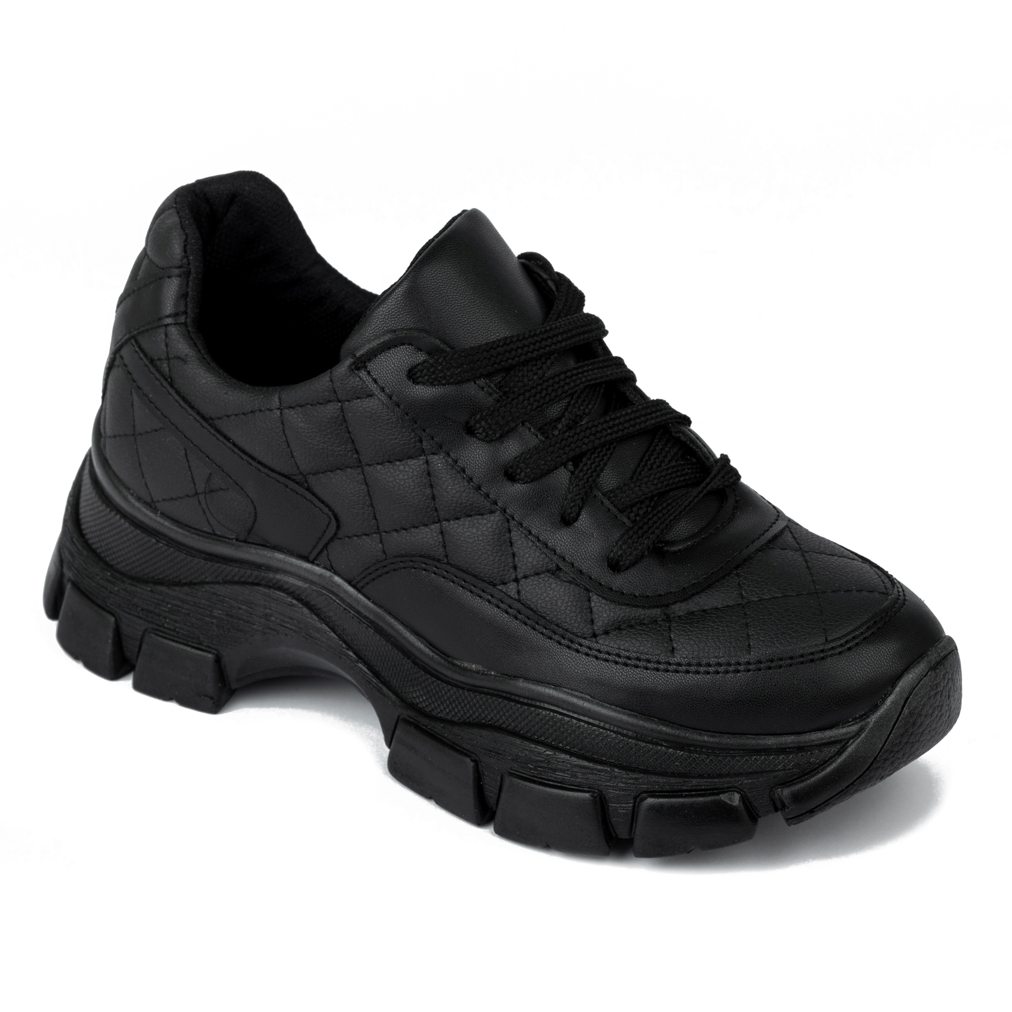 SAW LACE UP SNEAKERS - BLACK
