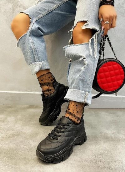 SAW LACE UP SNEAKERS - BLACK