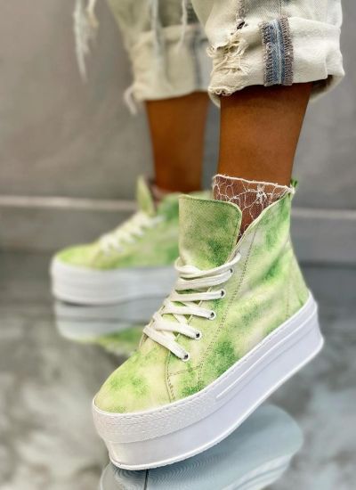 HIGH SOLE ANKLE SNEAKERS - GREEN