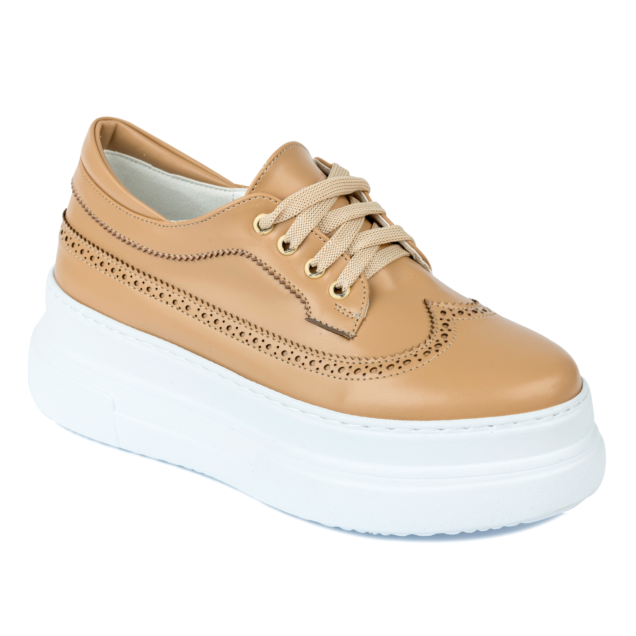 HIGH SOLE SHALLOW SHOES - BEIGE