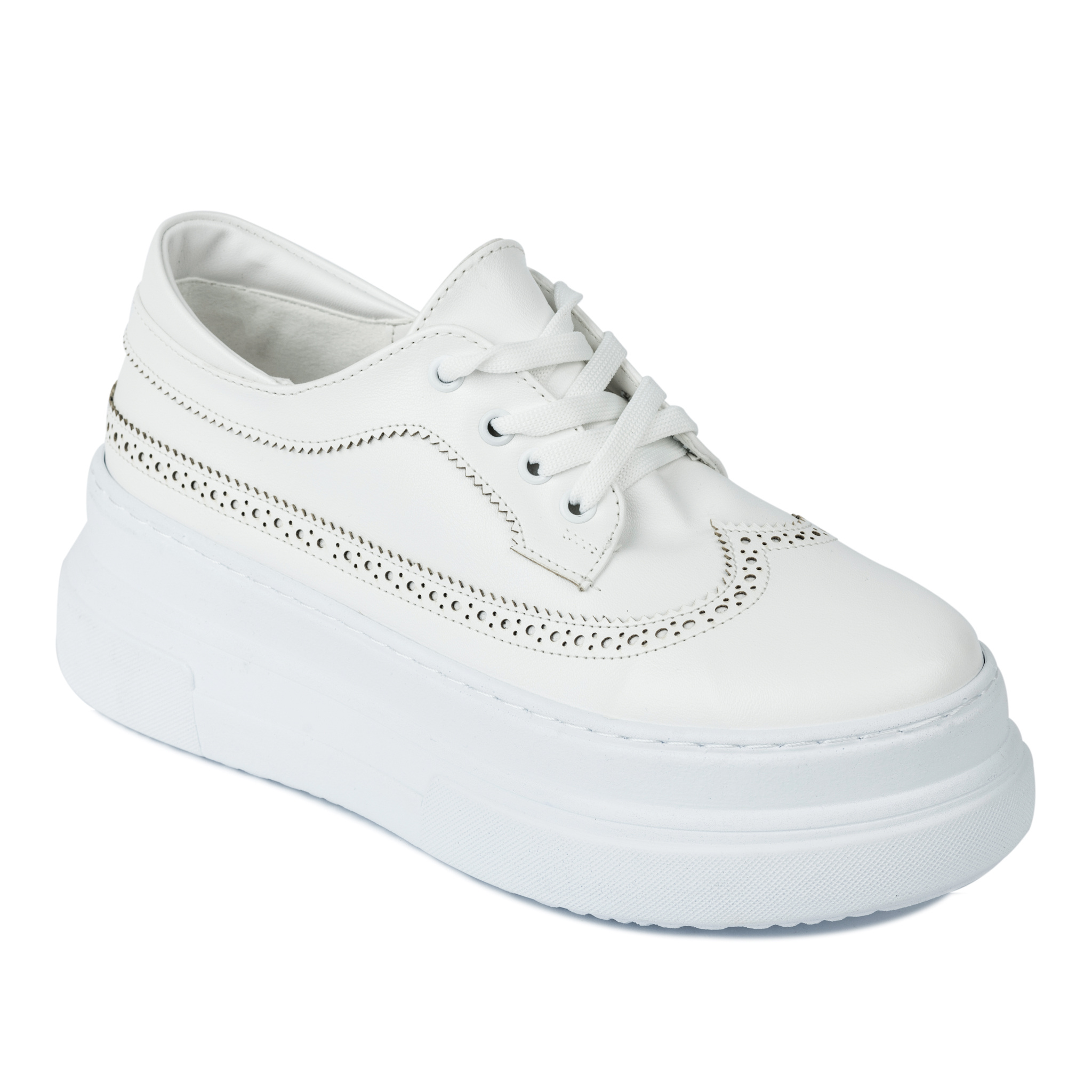HIGH SOLE SHALLOW SHOES - WHITE