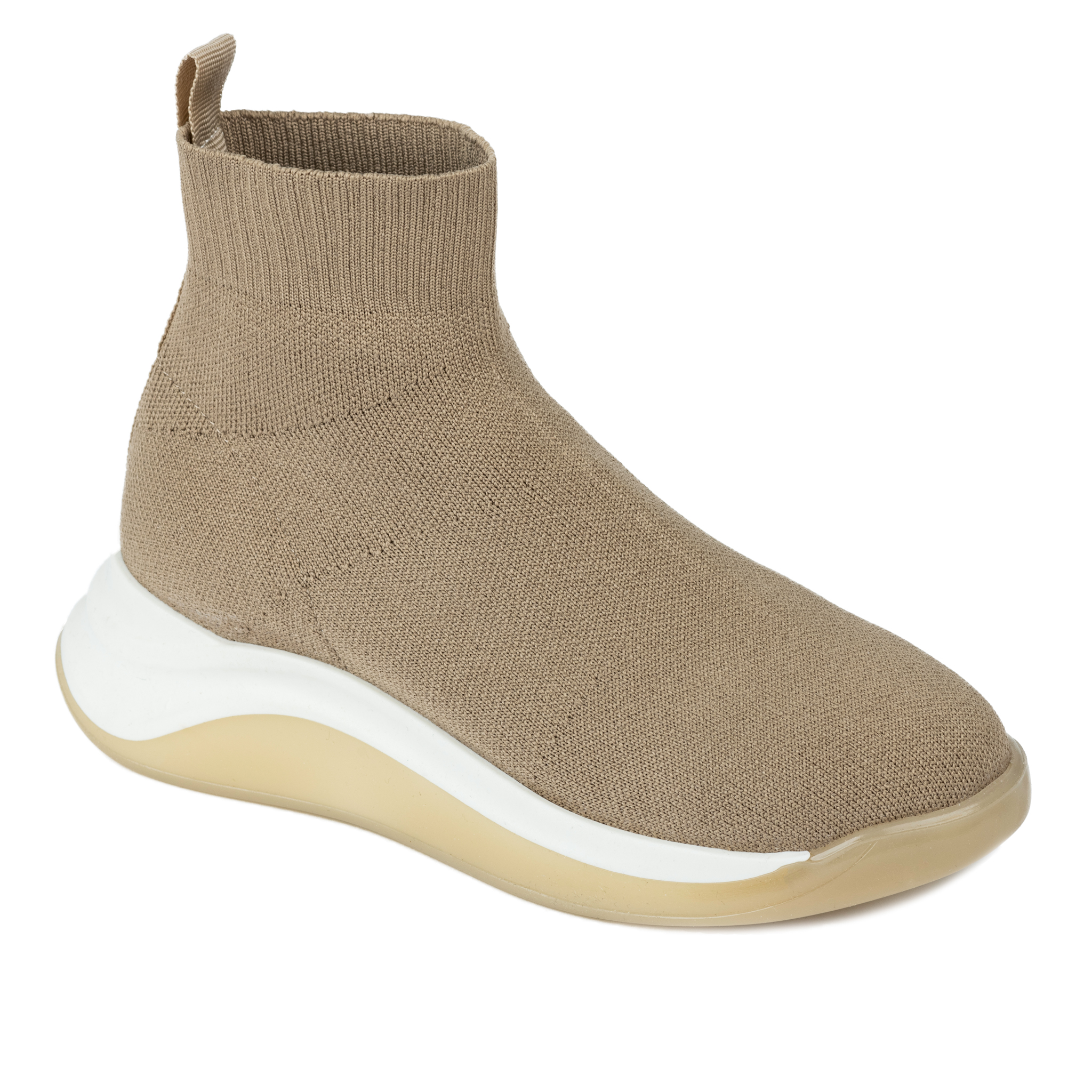 STRETCH ANKLE SNEAKERS - BEIGE