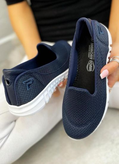 SHALLOW PULL ON SNEAKERS - NAVY BLUE