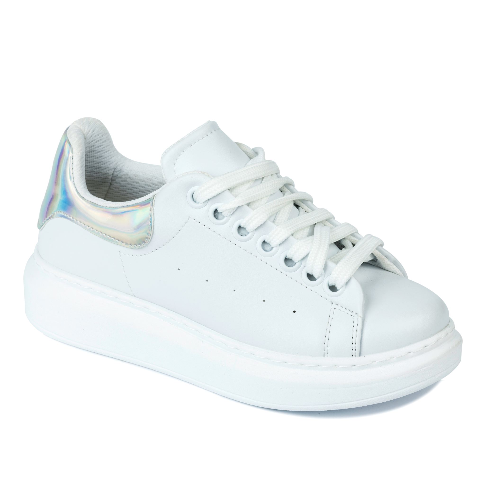 HOLOGRAM HIGH SOLE SNEAKERS - WHITE
