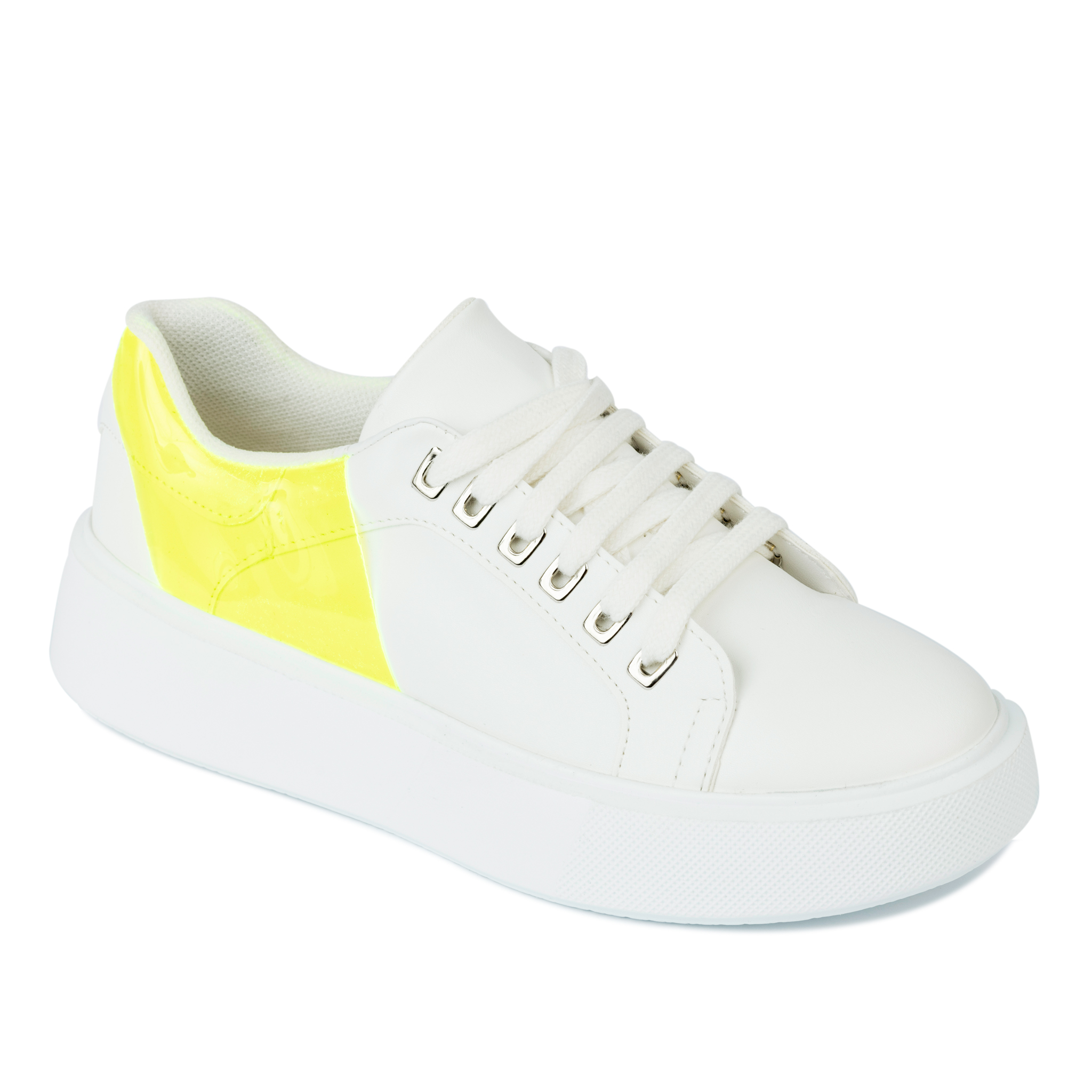 HIGH SOLE SNEAKERS - WHITE/YELLOW