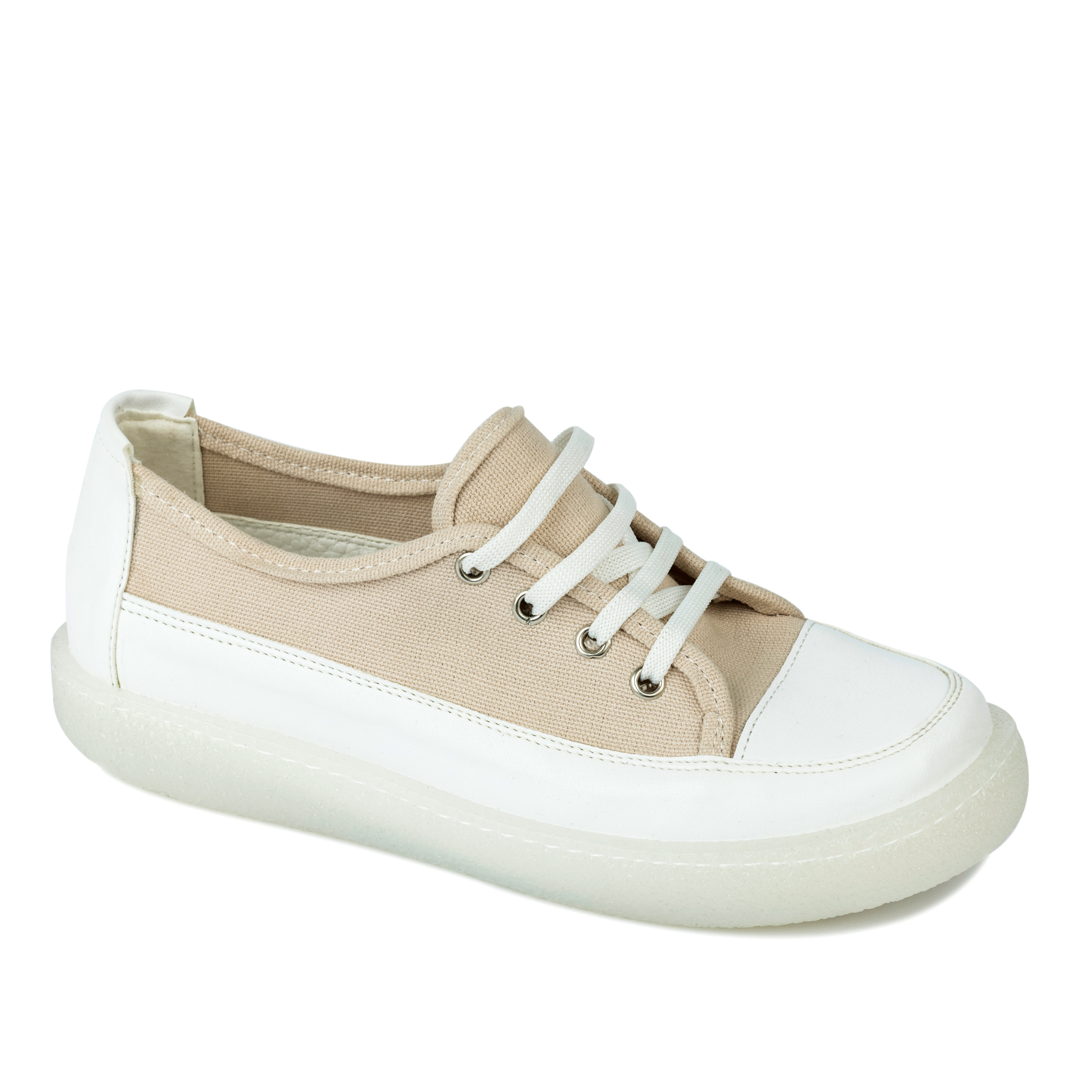 SHALLOW HIGH SOLE SNEAKERS - BEIGE