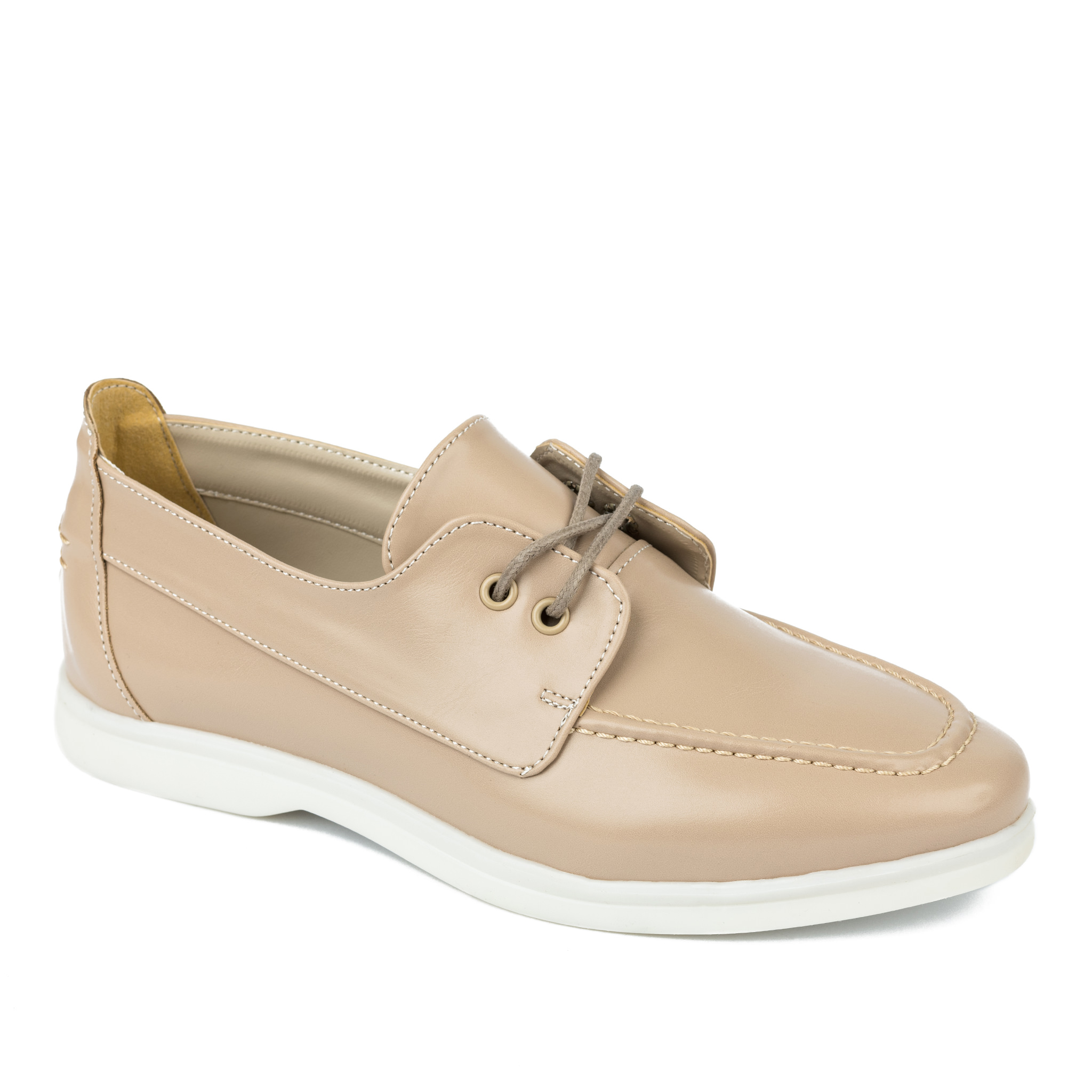 OXFORD LACE UP SHOES - BEIGE