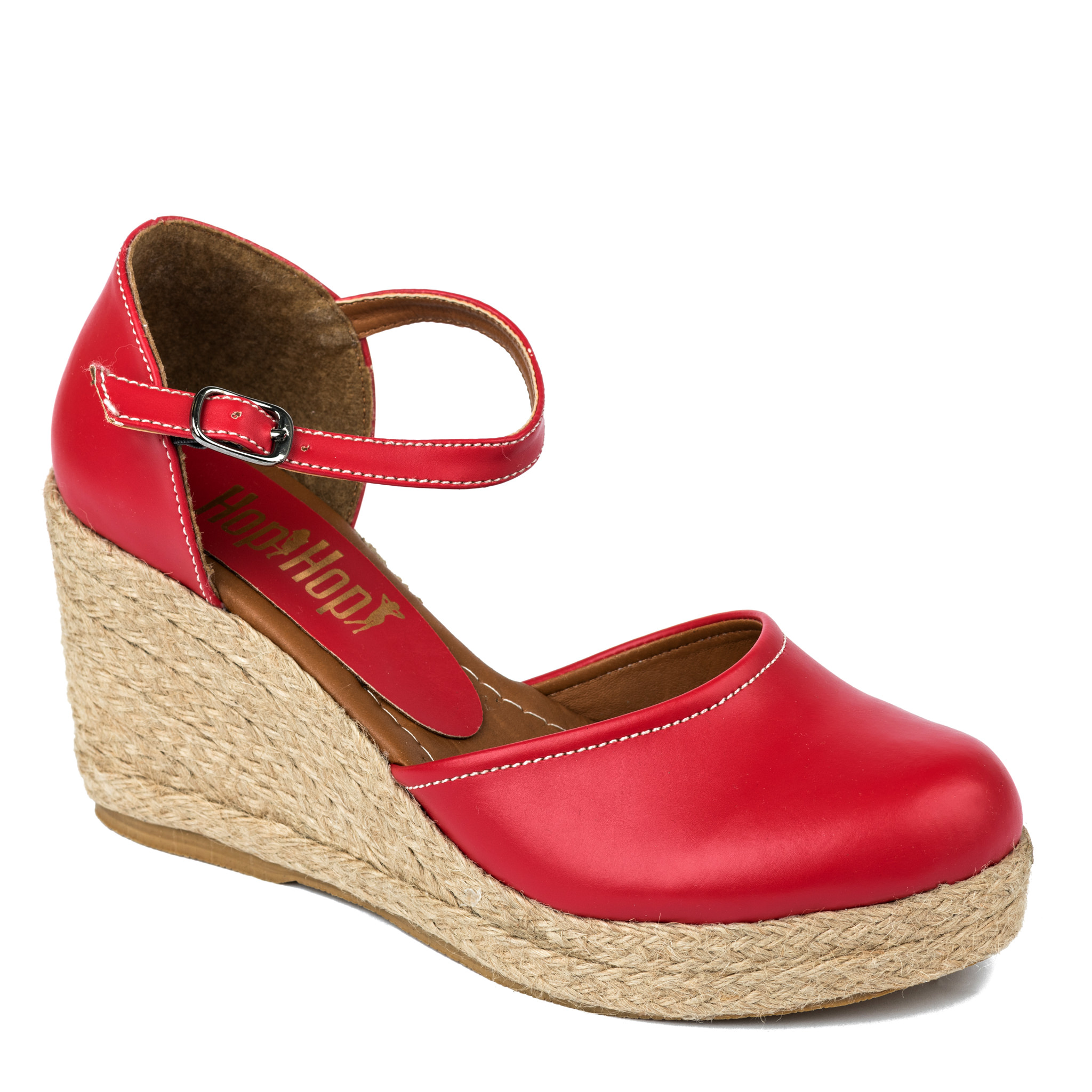 WEDGE SANDALS WITH JUTA - RED