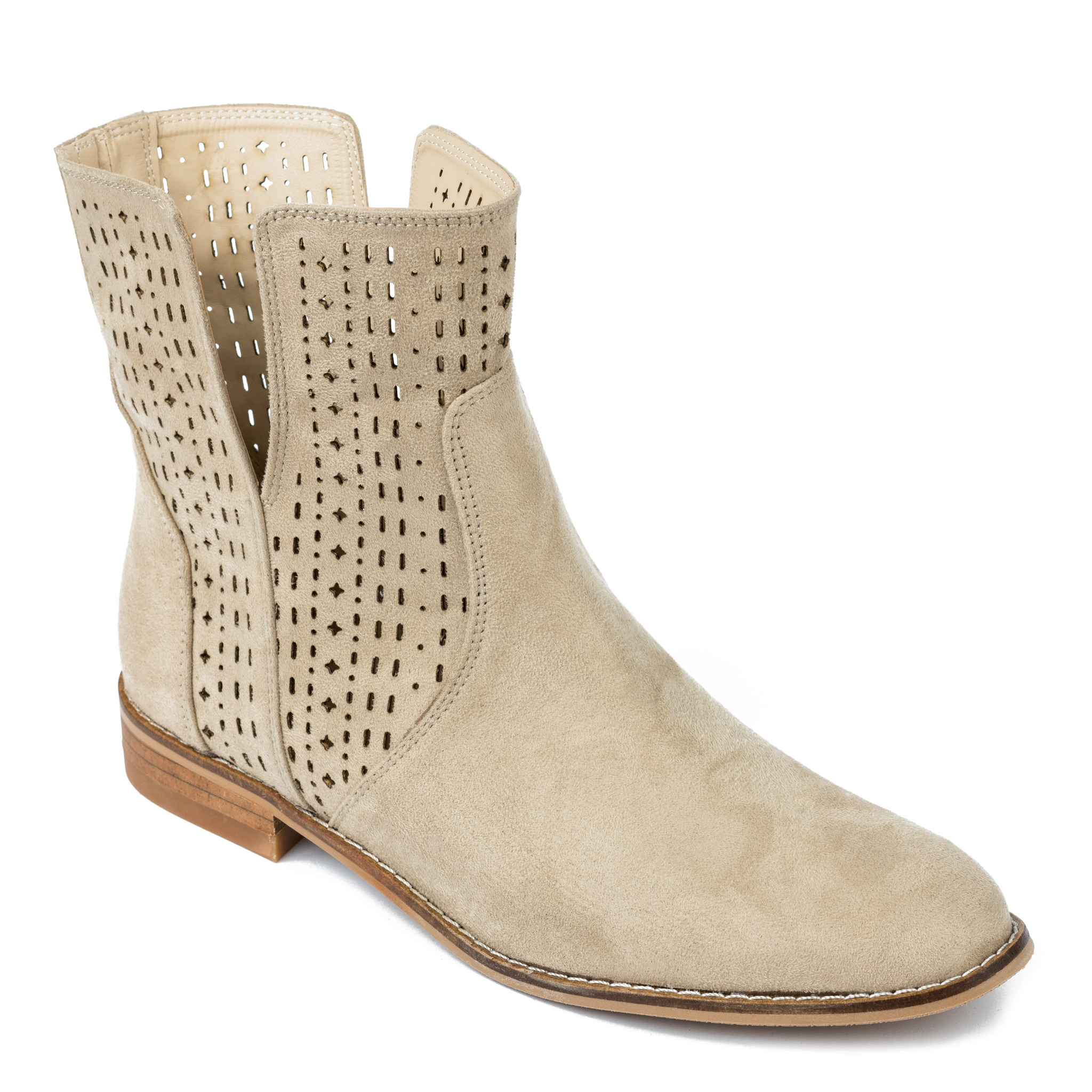 HOLLOW ANKLE BOOTS - BEIGE