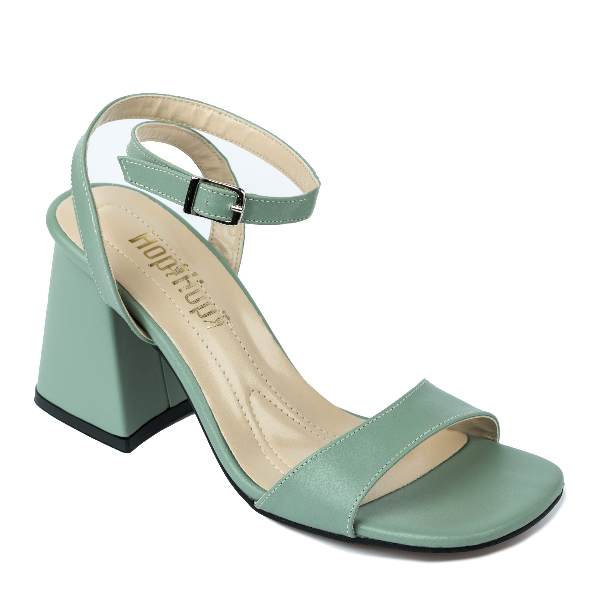 SANDALS WITH BELT AND THICK HEEL - MINT