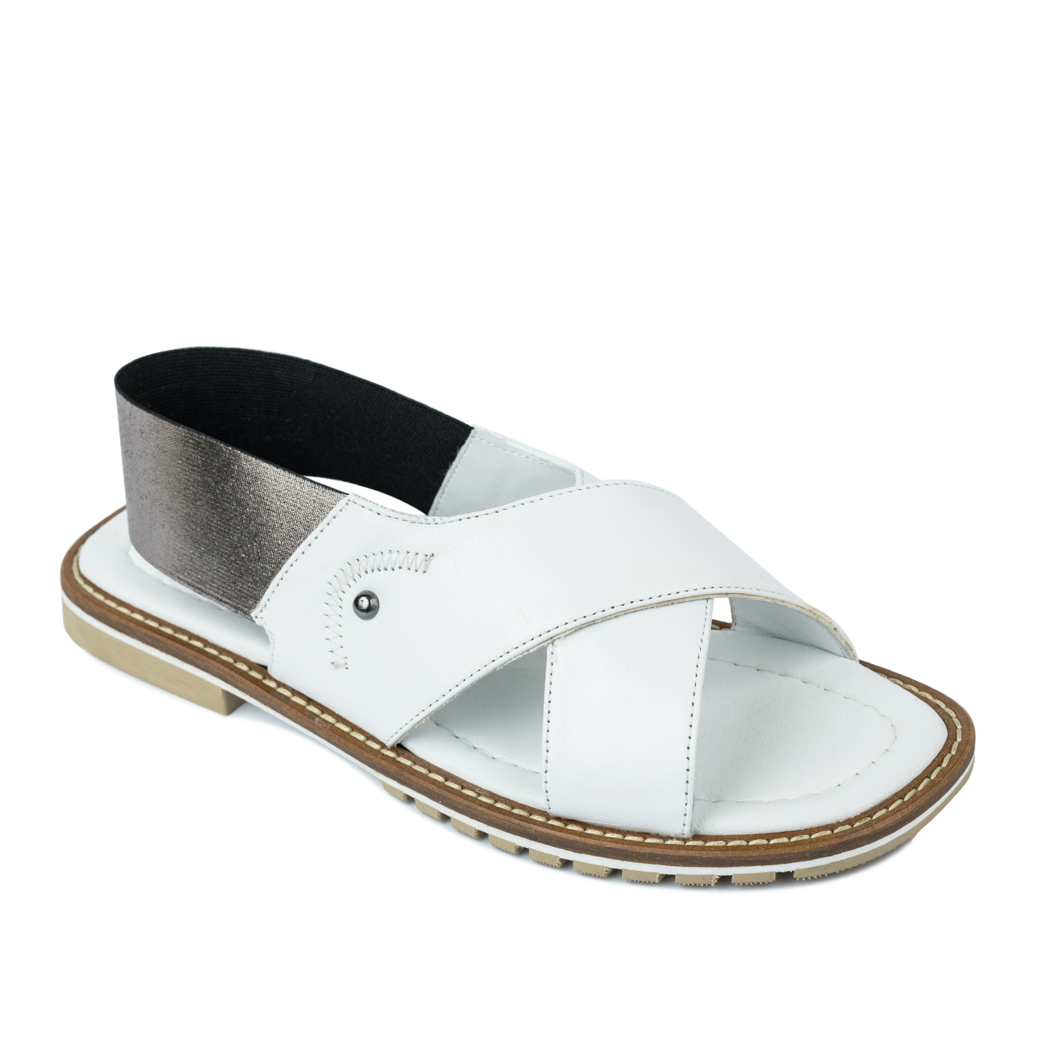 Leather sandals A197 - WHITE