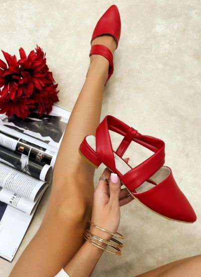 FLAT SANDALS - RED