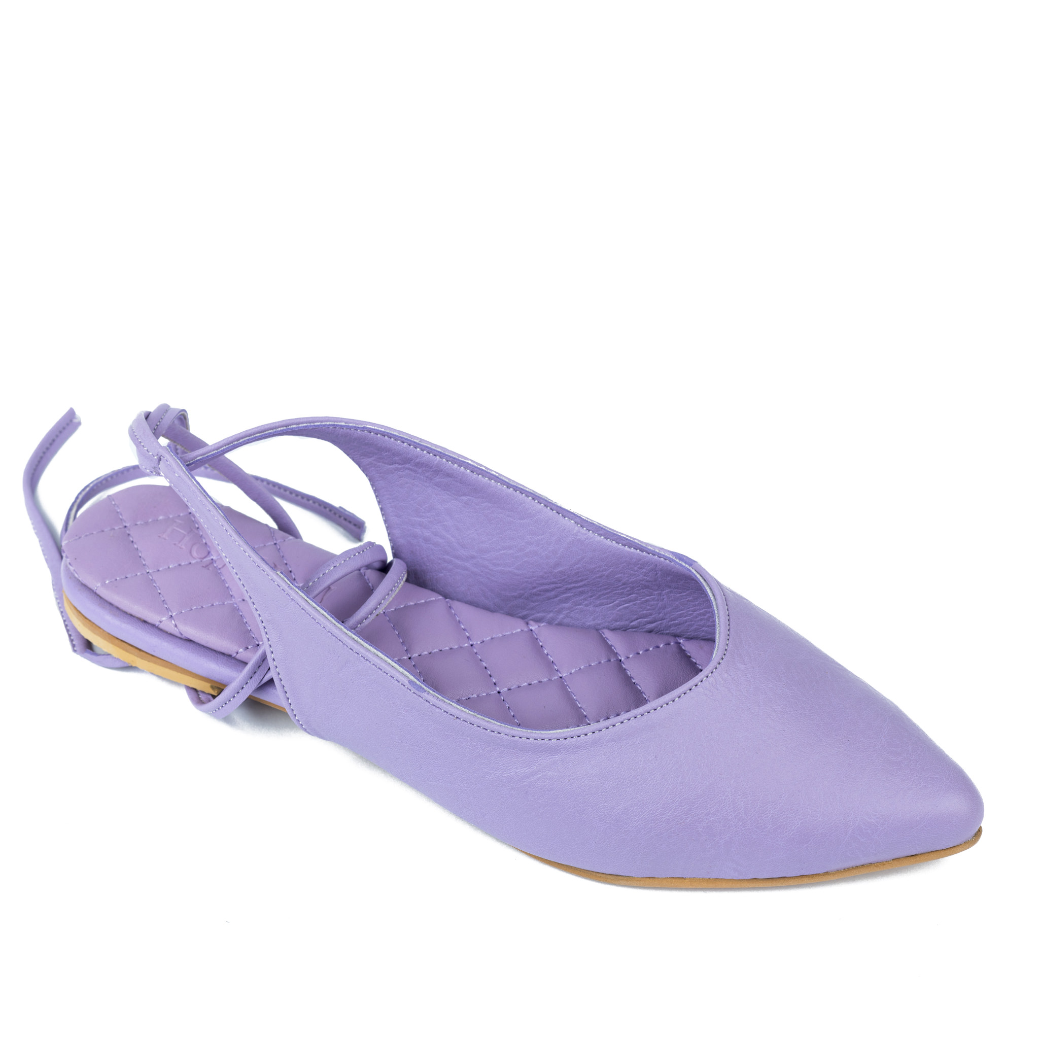 POINTED LACE UP SANDALS - PURPLE