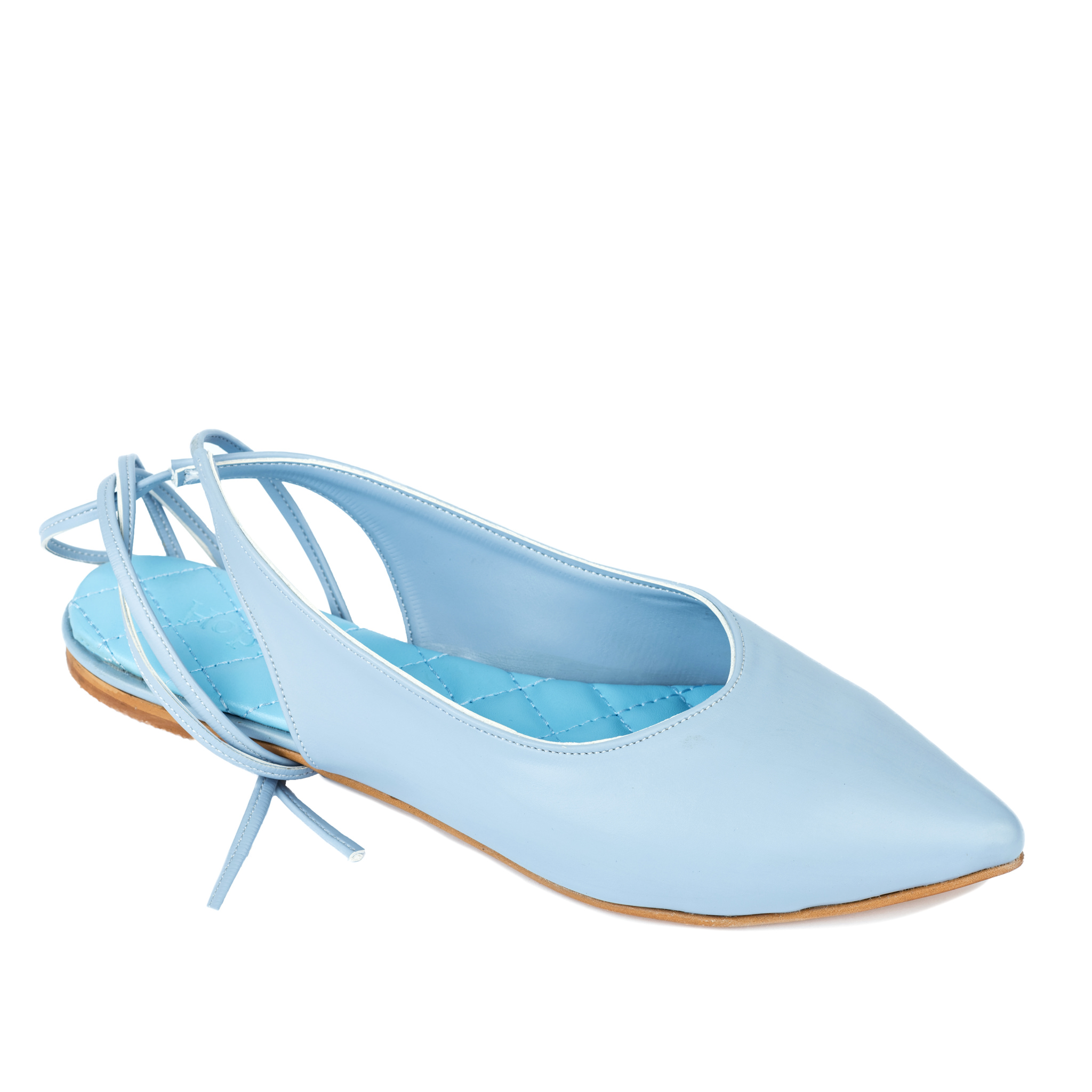 POINTED LACE UP SANDALS - BLUE